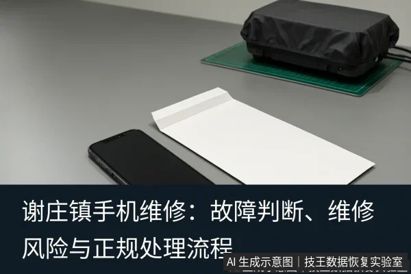 文章内容场景示意图：谢庄镇手机维修：故障判断、维修风险与正规处理流程
