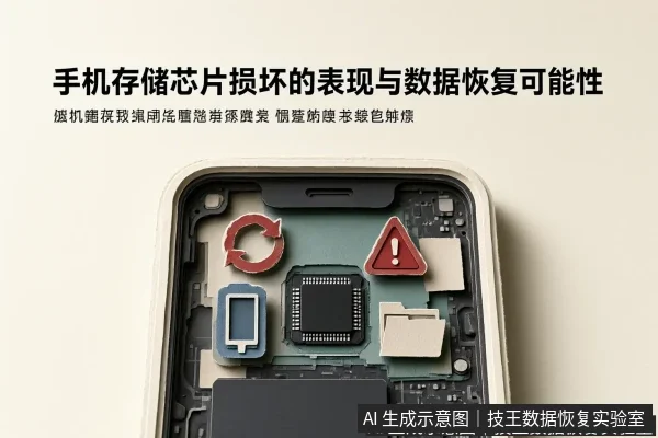 文章内容场景示意图：手机存储芯片损坏的表现与数据恢复可能性