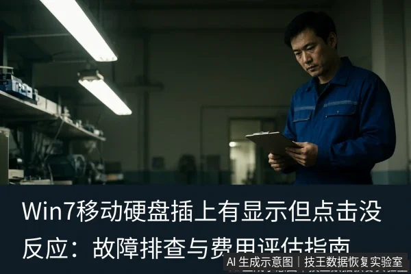 正文场景:文章内容场景示意图:Win7移动硬盘插上有显示但点击没反应:故障排查与费用评估指南