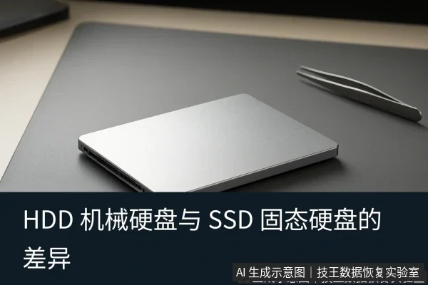 文章内容场景示意图:HDD 机械硬盘与 SSD 固态硬盘的差异