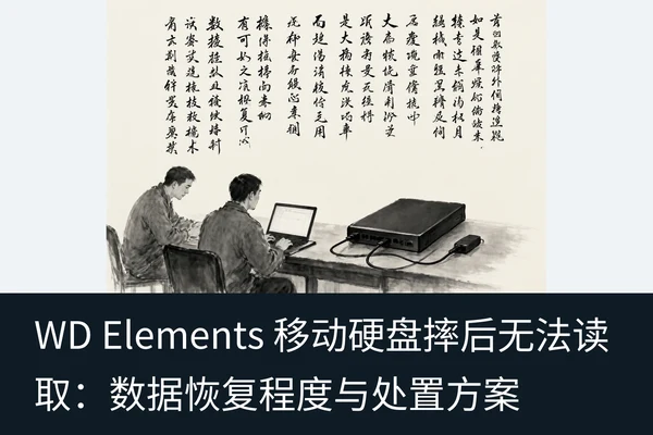 WD Elements 移动硬盘摔后无法读取：数据恢复程度与处置方案（1）
