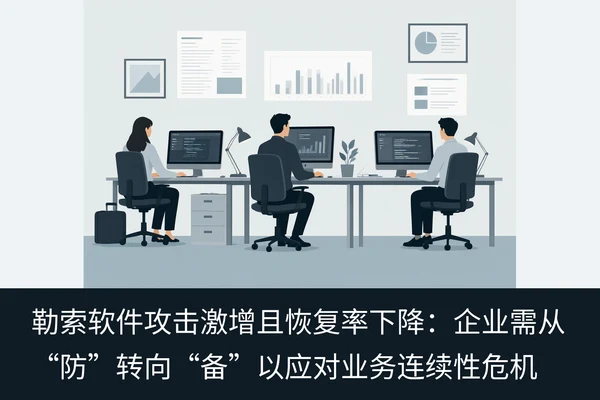 勒索软件攻击激增且恢复率下降:企业需从“防”转向“备”以应对业务连续性危机(1)