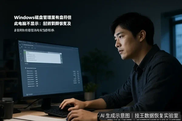 文章内容场景示意图:Windows磁盘管理里有盘符但此电脑不显示:是否值得恢复及处置顺序