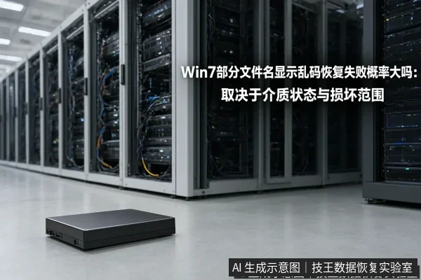 文章内容场景示意图:Win7部分文件名显示乱码恢复失败概率大吗:取决于介质状态与损坏范围
