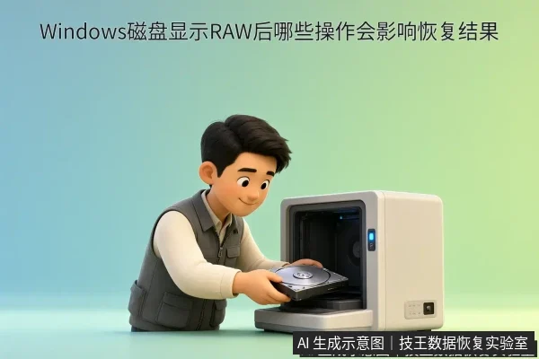 正文场景:文章内容场景示意图:Windows磁盘显示RAW后哪些操作会影响恢复结果