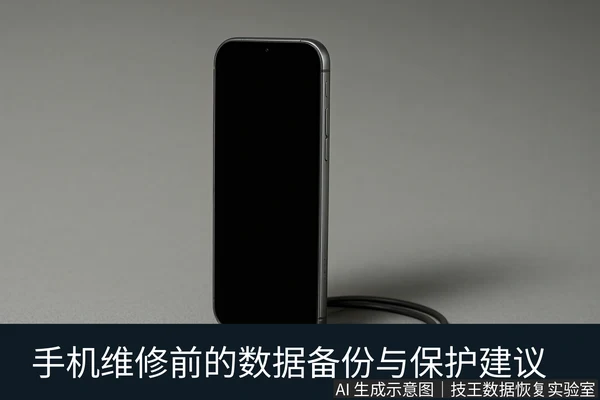 文章内容场景示意图：手机维修前的数据备份与保护建议