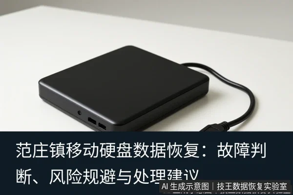 文章内容场景示意图：范庄镇移动硬盘数据恢复：故障判断、风险规避与处理建议