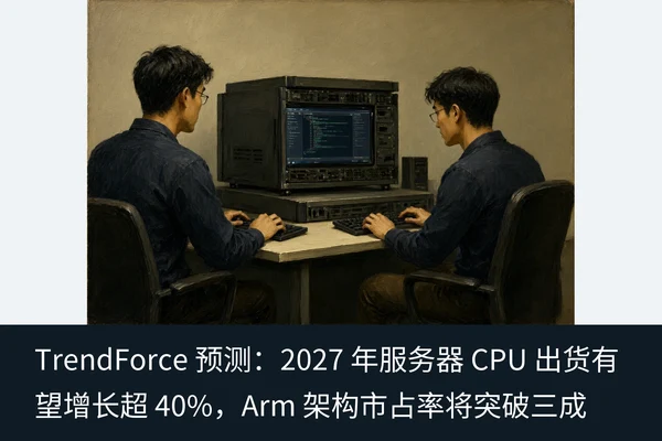 TrendForce 预测:2027 年服务器 CPU 出货有望增长超 40%,Arm 架构市占率将突破三成(1)