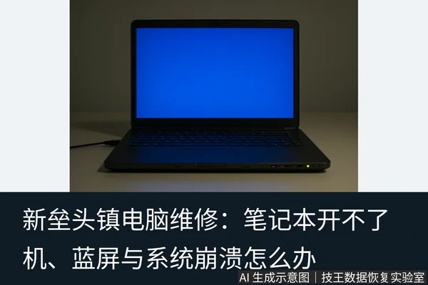 文章内容场景示意图:新垒头镇电脑维修:笔记本开不了机、蓝屏与系统崩溃怎么办