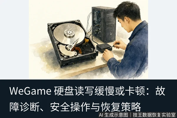 文章内容场景示意图:WeGame 硬盘读写缓慢或卡顿:故障诊断、安全操作与恢复策略:正文场景