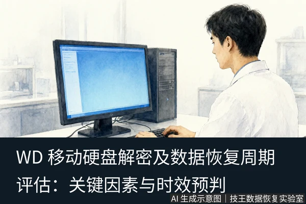 文章内容场景示意图:WD 移动硬盘解密及数据恢复周期评估:关键因素与时效预判