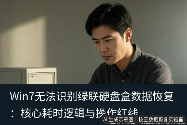 正文场景：文章内容场景示意图：Win7无法识别绿联硬盘盒数据恢复：核心耗时逻辑与操作红线