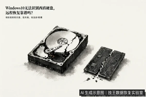 正文场景:文章内容场景示意图:Windows10无法识别西数硬盘,远程恢复靠谱吗?