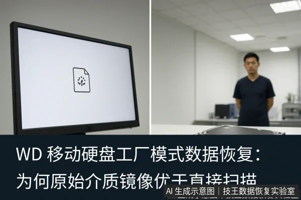 正文场景：文章内容场景示意图：WD 移动硬盘工厂模式数据恢复：为何原始介质镜像优于直接扫描