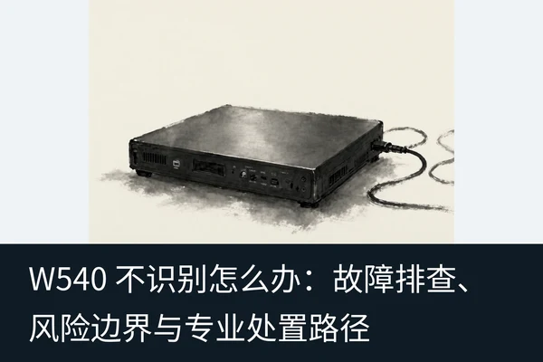 W540 不识别怎么办:故障排查、风险边界与专业处置路径(1)