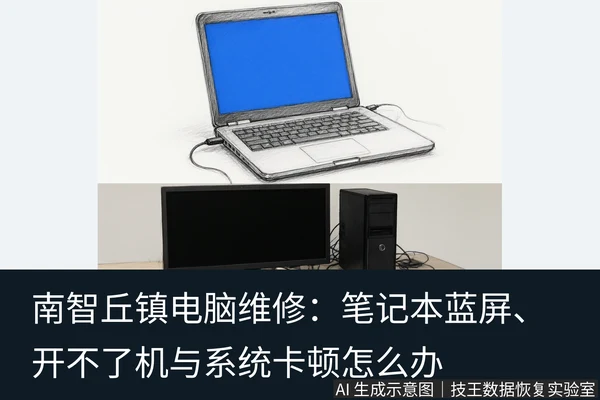文章内容场景示意图:南智丘镇电脑维修:笔记本蓝屏、开不了机与系统卡顿怎么办