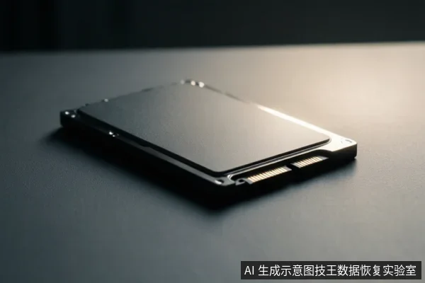 A black 2.5-inch storage drive with a visible connector rests on a dark surface.