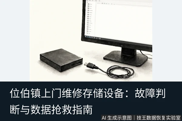 文章内容场景示意图:位伯镇上门维修存储设备:故障判断与数据抢救指南