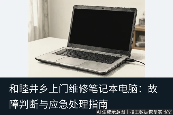 文章内容场景示意图：和睦井乡上门维修笔记本电脑：故障判断与应急处理指南