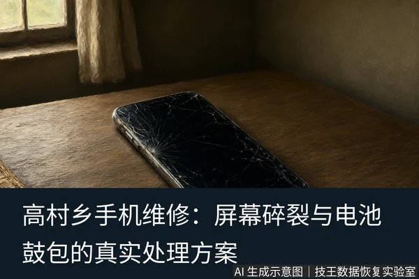 文章内容场景示意图:高村乡手机维修:屏幕碎裂与电池鼓包的真实处理方案