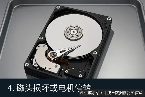 文章内容场景示意图:4. 磁头损坏或电机停转