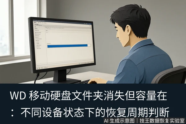 文章内容场景示意图:WD 移动硬盘文件夹消失但容量在:不同设备状态下的恢复周期判断:正文场景