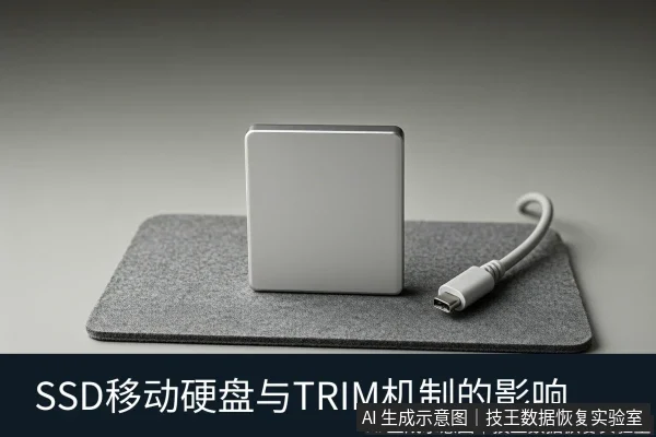 文章内容场景示意图：SSD移动硬盘与TRIM机制的影响