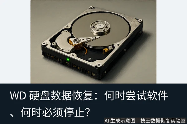 文章内容场景示意图：WD 硬盘数据恢复：何时尝试软件、何时必须停止？：正文场景