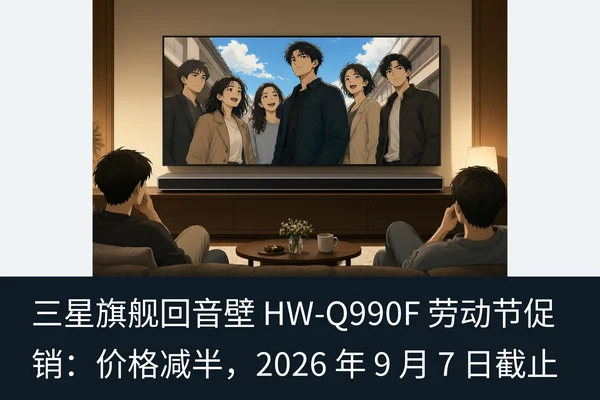 三星旗舰回音壁 HW-Q990F 劳动节促销：价格减半，2026 年 9 月 7 日截止（1）