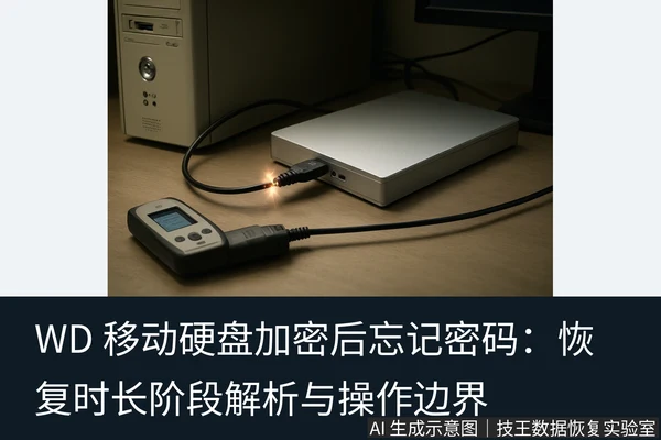 文章内容场景示意图:WD 移动硬盘加密后忘记密码:恢复时长阶段解析与操作边界:正文场景