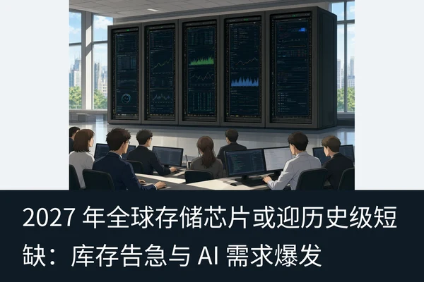2027 年全球存储芯片或迎历史级短缺:库存告急与 AI 需求爆发(2)