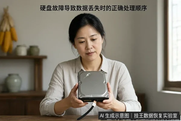 文章内容场景示意图:硬盘故障导致数据丢失时的正确处理顺序