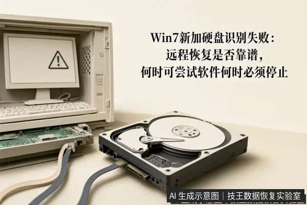 Win7新加硬盘识别失败：远程恢复是否靠谱，何时可尝试软件何时必须停止