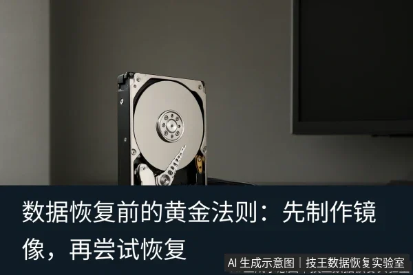 文章内容场景示意图：数据恢复前的黄金法则：先制作镜像，再尝试恢复