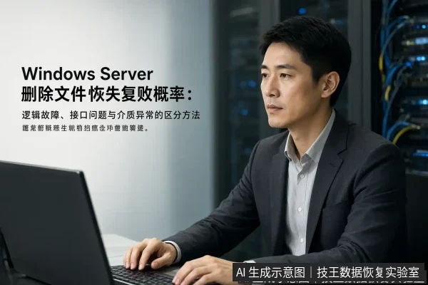 正文场景:文章内容场景示意图:Windows Server删除文件恢复失败概率:逻辑故障、接口问题与介质异常的区分方法
