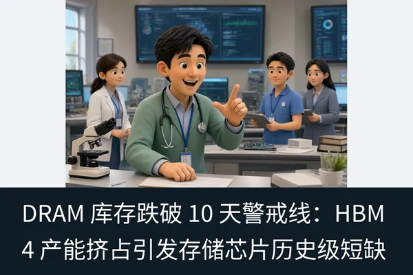 DRAM 库存跌破 10 天警戒线:HBM4 产能挤占引发存储芯片历史级短缺(1)