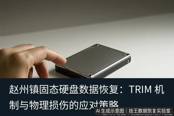 文章内容场景示意图:赵州镇固态硬盘数据恢复:TRIM 机制与物理损伤的应对策略