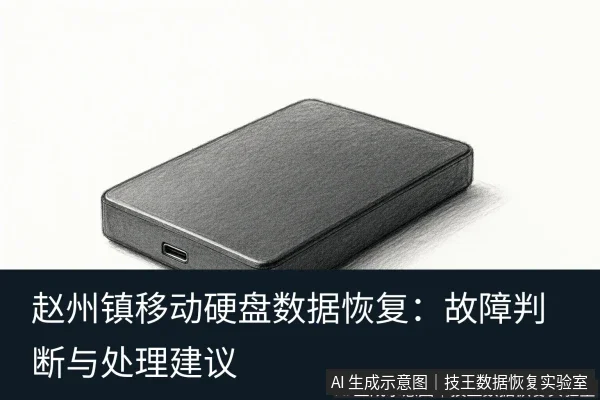 文章内容场景示意图:赵州镇移动硬盘数据恢复:故障判断与处理建议