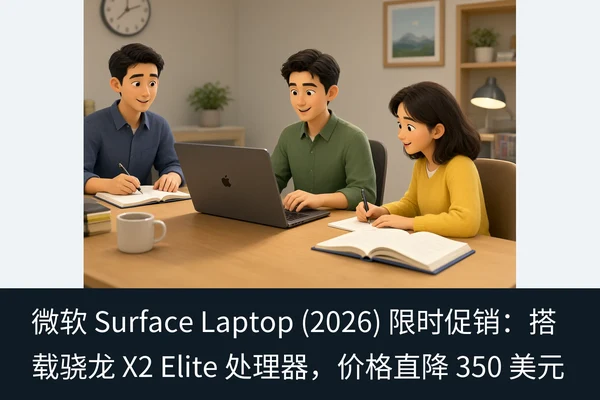 微软 Surface Laptop (2026) 限时促销：搭载骁龙 X2 Elite 处理器，价格直降 350 美元（2）