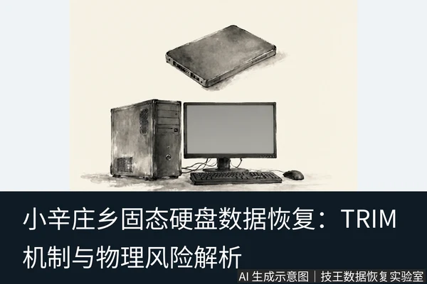 文章内容场景示意图：小辛庄乡固态硬盘数据恢复：TRIM机制与物理风险解析