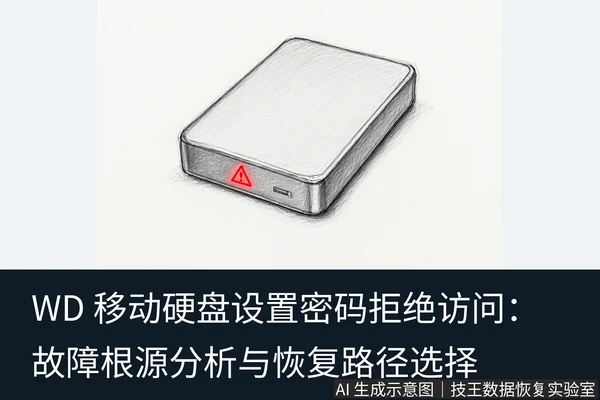 文章内容场景示意图:WD 移动硬盘设置密码拒绝访问:故障根源分析与恢复路径选择