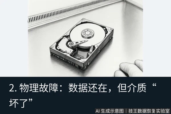 文章内容场景示意图:2. 物理故障:数据还在,但介质“坏了”