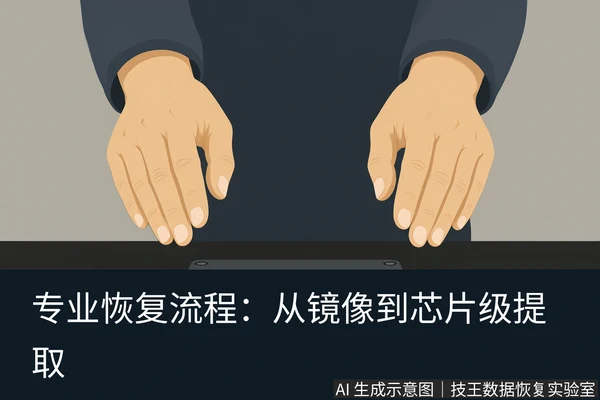 文章内容场景示意图:专业恢复流程:从镜像到芯片级提取