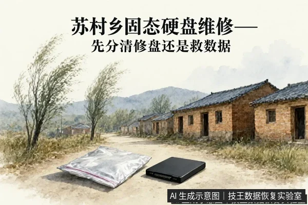文章内容场景示意图:苏村乡固态硬盘维修——先分清修盘还是救数据