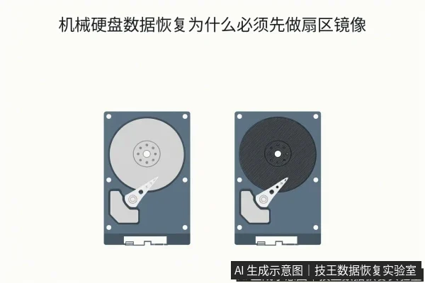 文章内容场景示意图:机械硬盘数据恢复为什么必须先做扇区镜像