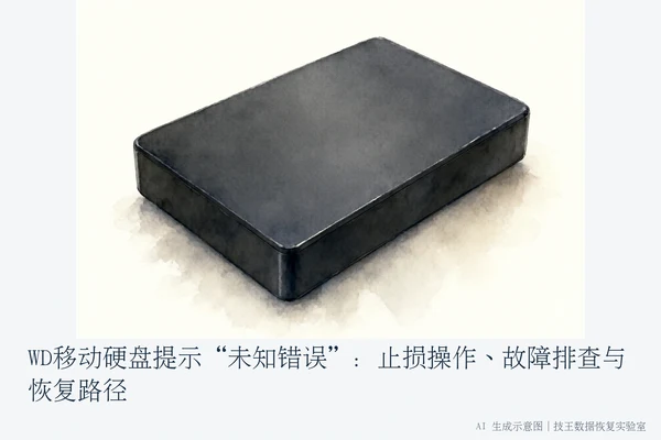 WD移动硬盘提示“未知错误”：止损操作、故障排查与恢复路径（1）
