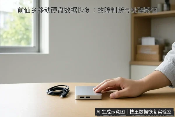 文章内容场景示意图:前仙乡移动硬盘数据恢复:故障判断与处理路径