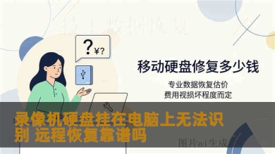 录像机硬盘挂在电脑上无法识别 远程恢复靠谱吗