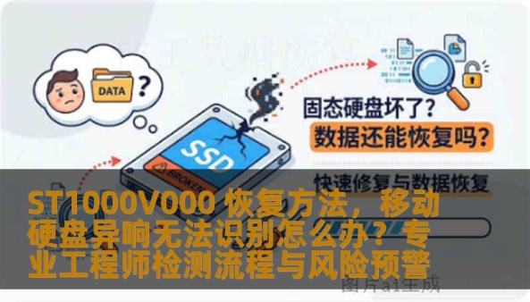 ST1000V000 恢复方法，移动硬盘异响无法识别怎么办？专业工程师检测流程与风险预警