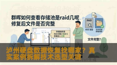 泸州硬盘数据恢复找哪家？真实案例拆解技术选型关键